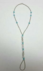 2 Pearl/Turquoise Beaded Sandal